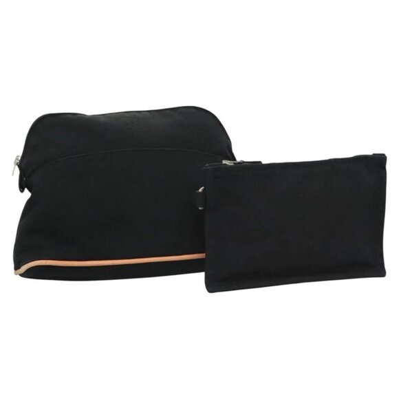 HERMES Pouch 2Set Black Silver Auth - Picture 1 of 16